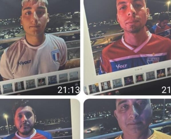 Imagem colorida de torcedores do Colo Colo - Metrópoles