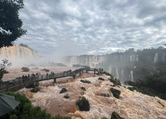 Imagem colorida, Cataratas do Iguaçu têm vazão acima da média após forte chuva- Metrópoles