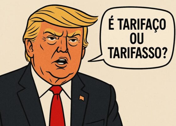 Imagem colorida, charge Trump - Metrópoles