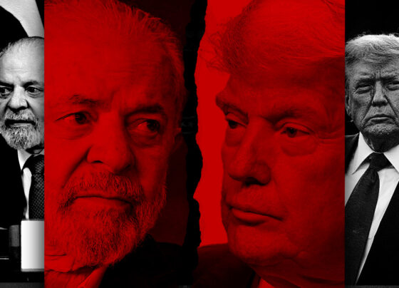 Imagem colorida de Lula e Trump - Metrópoles