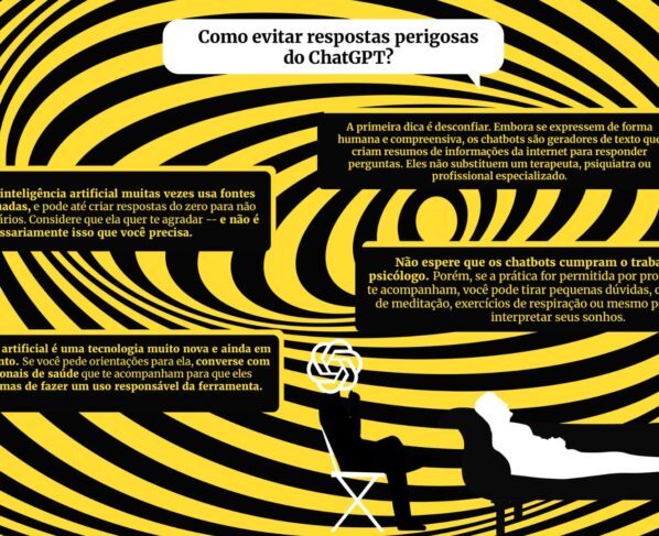 Ilustração com explicação de como evitar respostas perigosas no ChatGPT - Metrópoles