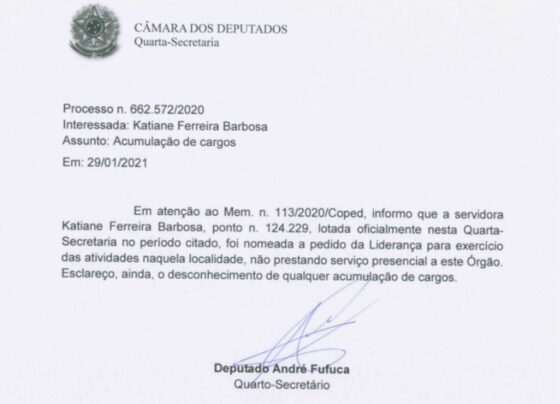 Fufuca nomeação de funcionária fantasma