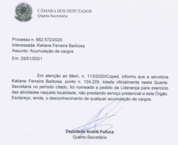Fufuca nomeação de funcionária fantasma