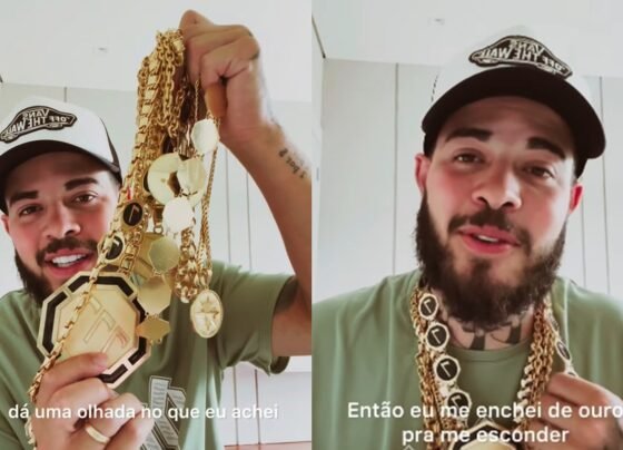 Montagem de imagens de Jottapê em vídeo refletindo sobre a ostentação que fazia - Metrópoles