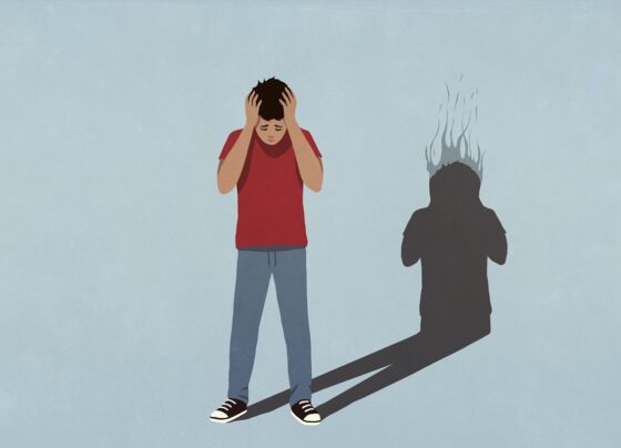 Ilustração colorida mostra menino com transtorno mental - Metrópoles