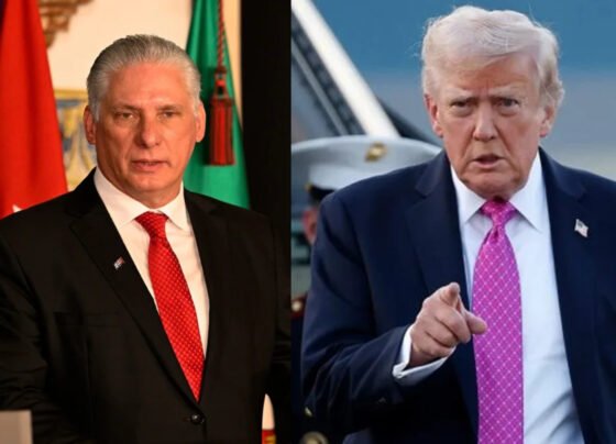 Montagem mostra o presidente de Cuba à esquerda e o dos EUA à direita