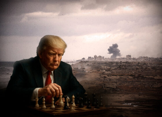 Imagem colorida do presidente dos EUA, Donald Trump