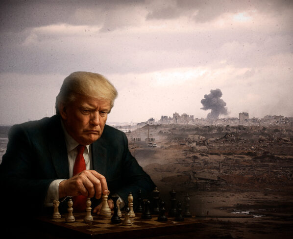 Imagem colorida do presidente dos EUA, Donald Trump