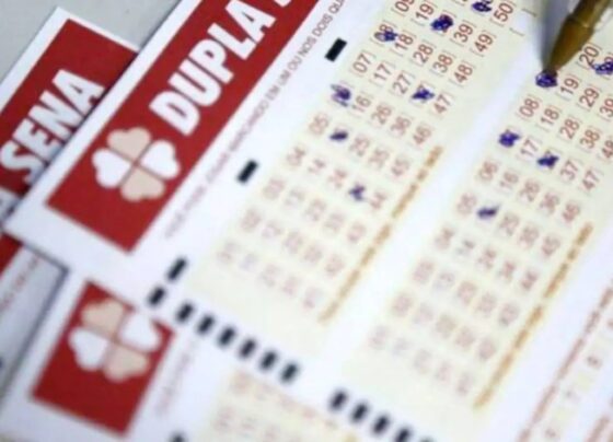 Imagem colorida mostra volante de aposta da Dupla Sena - Metrópoles