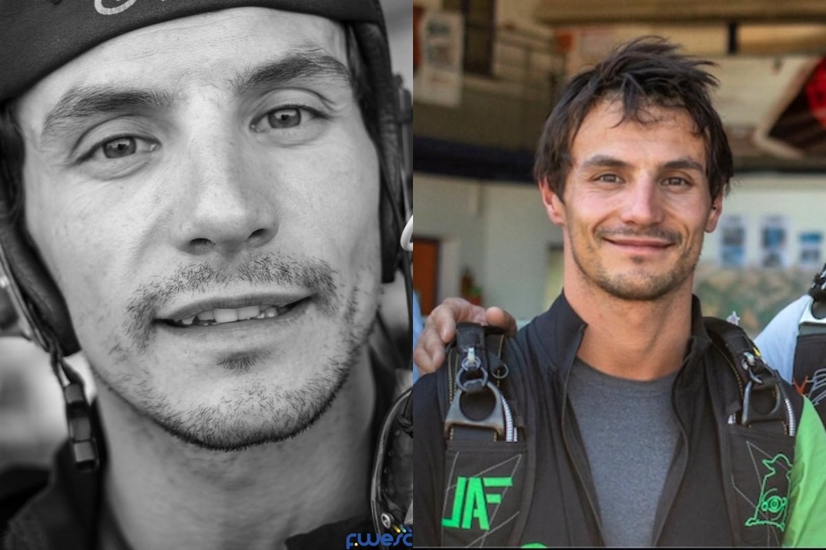 Foto colorida de paraquedista morto - Metrópoles