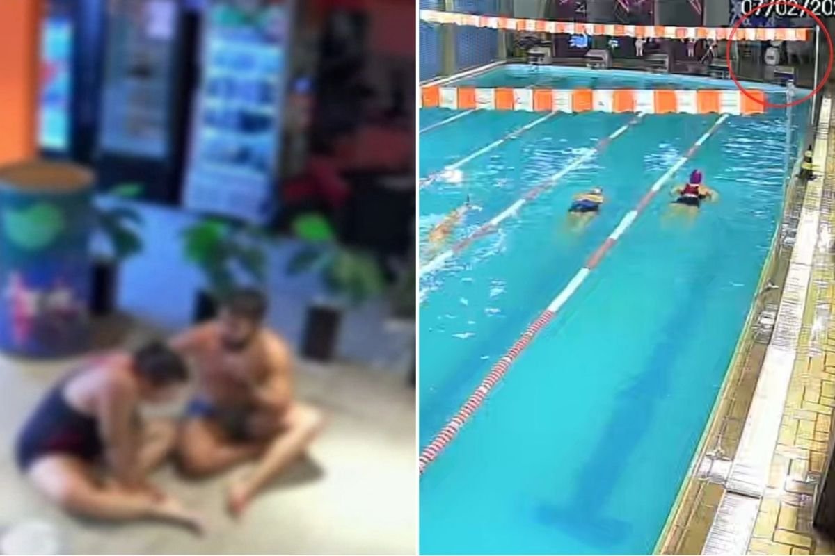 Imagem colorida mostra vítima de intoxicação em piscina. Metrópoles