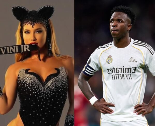 Imagem colorida de Virginia e Vini Jr.