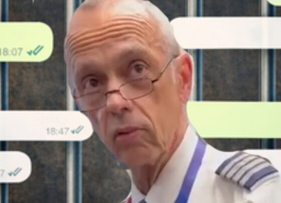 Homem branco, sem barba, de cabelos curtos e brancos, com camisa de piloto de avião - Metrópoles